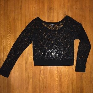 Express Long Sleeve Lace Shirt